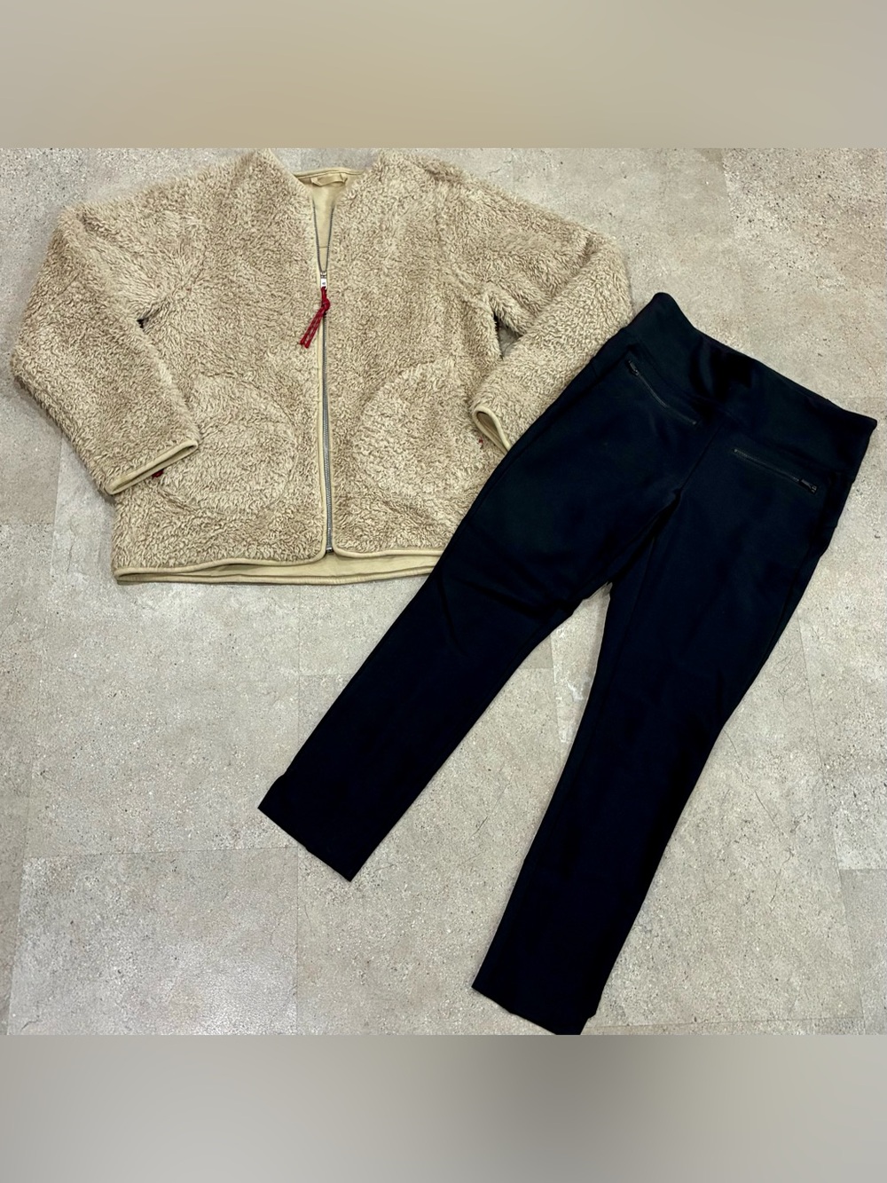 Womens LULULEMON/ATHLETA Lined Sherpa Jacket Coat & Leggings, sz 6